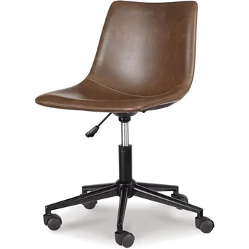Регулируемое поворотное сиденье-ковш из искусственной кожи для домашнего офиса, компьютерное кресло