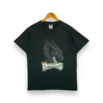 Редкая винтажная футболка 1999 года DANTON DRAGONS MiLB с двусторонним принтом среднего размера