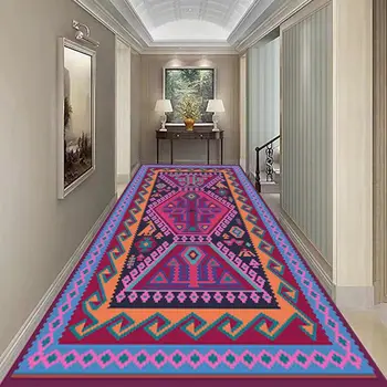 Ретро Европейский длинный коридор, ковровая дорожка, декор для прихожей дома, отеля, Полосатый коврик, моющиеся коврики для пола на вилле, лестницы, украшения для дома