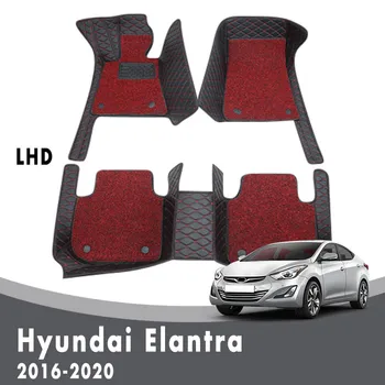 Роскошные Двухслойные автомобильные коврики с проволочной петлей для Hyundai Elantra Avante AD 2020 2019 2018 2017 2016 Водонепроницаемые ковры для интерьера