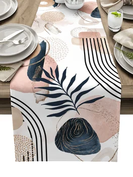 Современная Геометрическая абстрактная Льняная скатерть в стиле Бохо, Украшение кухонного стола, Скатерть для обеденного стола в фермерском доме, Декор свадебной вечеринки