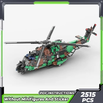 Строительные кирпичи Moc Модель NH-90, технология тактического транспортного вертолета, Модульный блок, Подарки, Игрушки для детей, наборы для сборки своими руками
