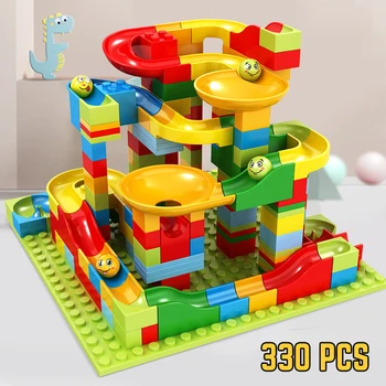 Строительный блок из мелких частиц happy ball slide, моделирующий строительный блок своими руками, дорожка из строительных блоков, детская игрушка в подарок из строительных блоков