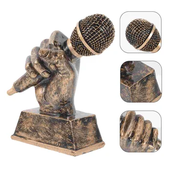 Трофей для микрофона Награда Трофей для микрофона Скульптура из смолы Трофей для украшения дома