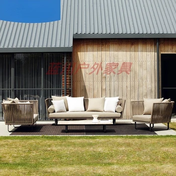 Уличный ротанговый диван, садовая терраса, балкон, ротанговый стул, повседневная комбинация дивана для гостиной, водонепроницаемый солнцезащитный крем