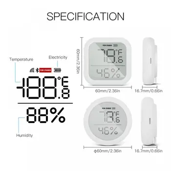 Умный датчик температуры и влажности Tuya с цифровым ЖК-дисплеем, внутренний гигрометр, термометр, детектор Smart Life