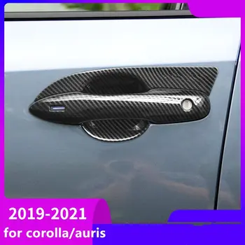 Хромированные Ручки из Углеродного Волокна для Toyota Corolla Auris E210 2019 2020 2021 Автомобильные Аксессуары StickersAuto Styling Handle