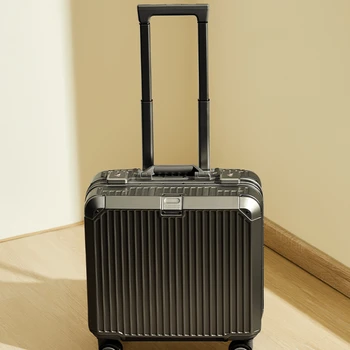 Чемодан мужской маленький ручной чемодан на тележке 18 дюймов, прочный и легкий, код для женщин