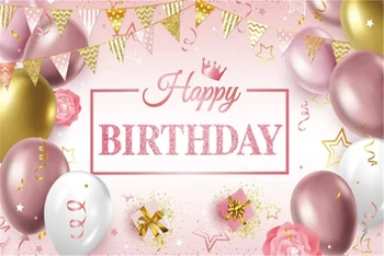 Черно-фиолетовый фон для женщин и девочек Золотой воздушный шар Бади Фон любого возраста С Днем Рождения Украшение стола для торта Баннер