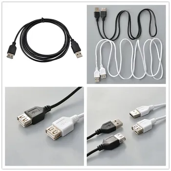 Черный удлинитель USB 2.0 A для мужчин и женщин Кабель для зарядки Кабель для передачи данных Шнур 1,5 м Высокоскоростной USB удлинитель