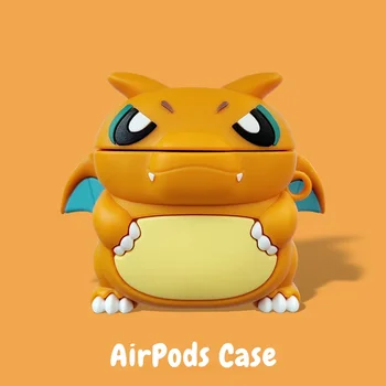 Чехол Pokemon для Apple AirPods 1 2 3 Airpod Pro 3D Брелок Charizard Беспроводные Наушники Bluetooth Гарнитура Чехол Силиконовый Чехол