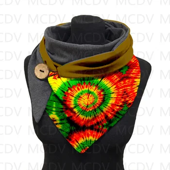 Шарф с радужной краской для галстуков, теплый флисовый повседневный шарф и шаль с 3D-принтом для женщин, теплый и удобный шарф